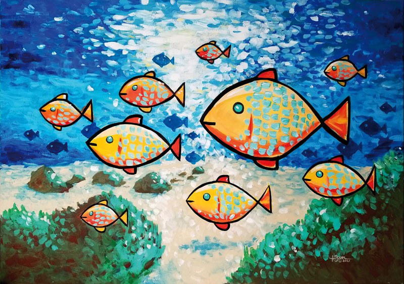 2021 18 Schwarm 100x70cm